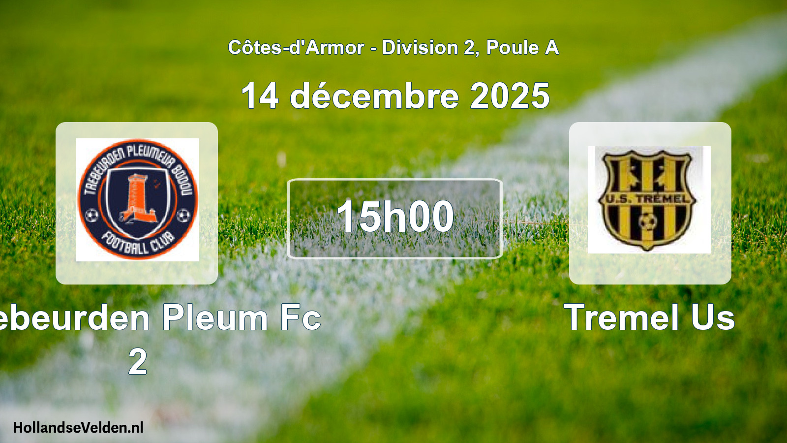 Scheduled Match: Trebeurden Pleum Fc 2 - Tremel Us (14 December 2025)
