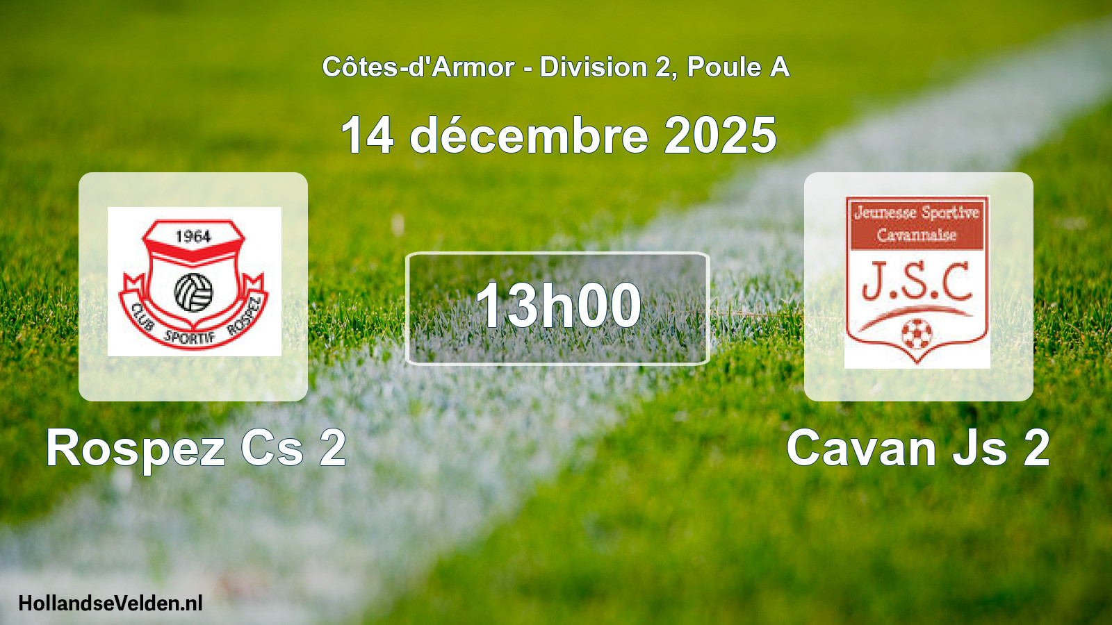 Geplande wedstrijd: Rospez Cs 2 - Cavan Js 2 (14 december 2025)