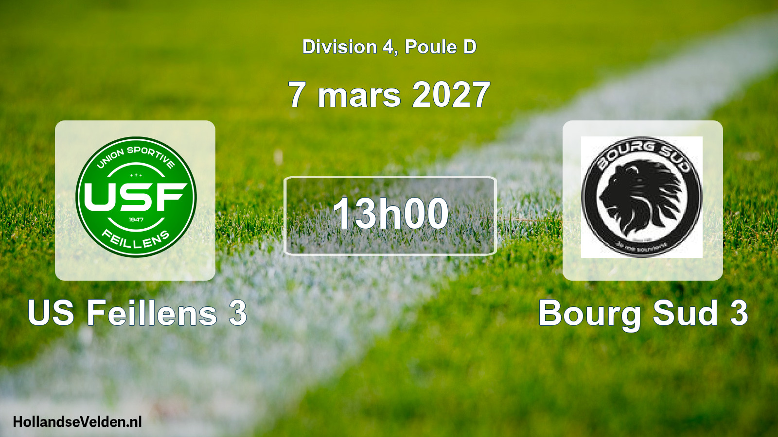 Match programmé: US Feillens 3 - Bourg Sud 3 (7 mars 2027)