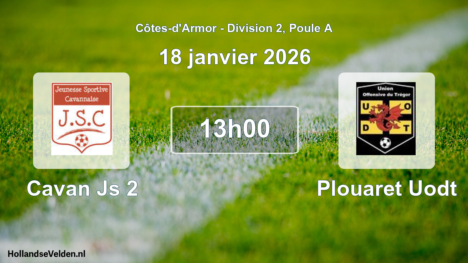 Geplande wedstrijd: Cavan Js 2 - Plouaret Uodt (18 janvier 2026)