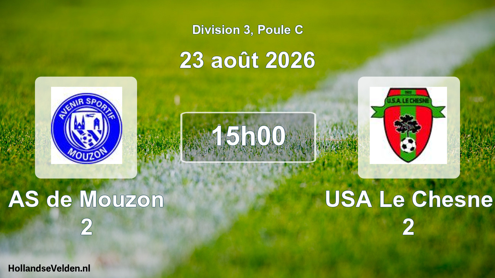 Match joué: AS de Mouzon 2 - USA Le Chesne 2 1 - 4 (23 août 2026)