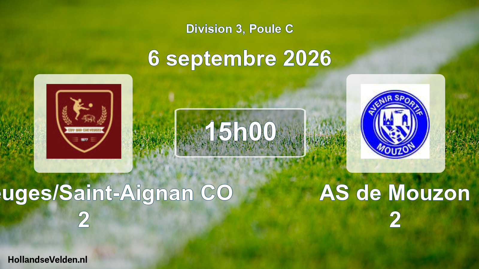 Match programmé: Cheveuges/Saint-Aignan CO 2 - AS de Mouzon 2 (6 septembre 2026)