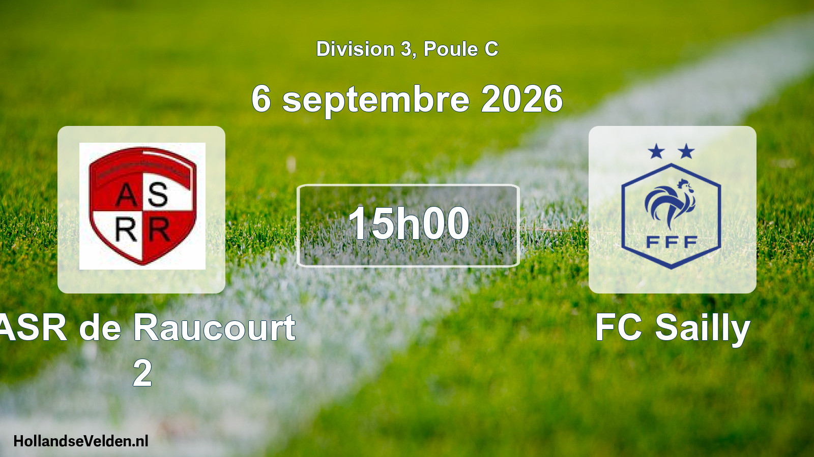 Match programmé: ASR de Raucourt 2 - FC Sailly (6 septembre 2026)