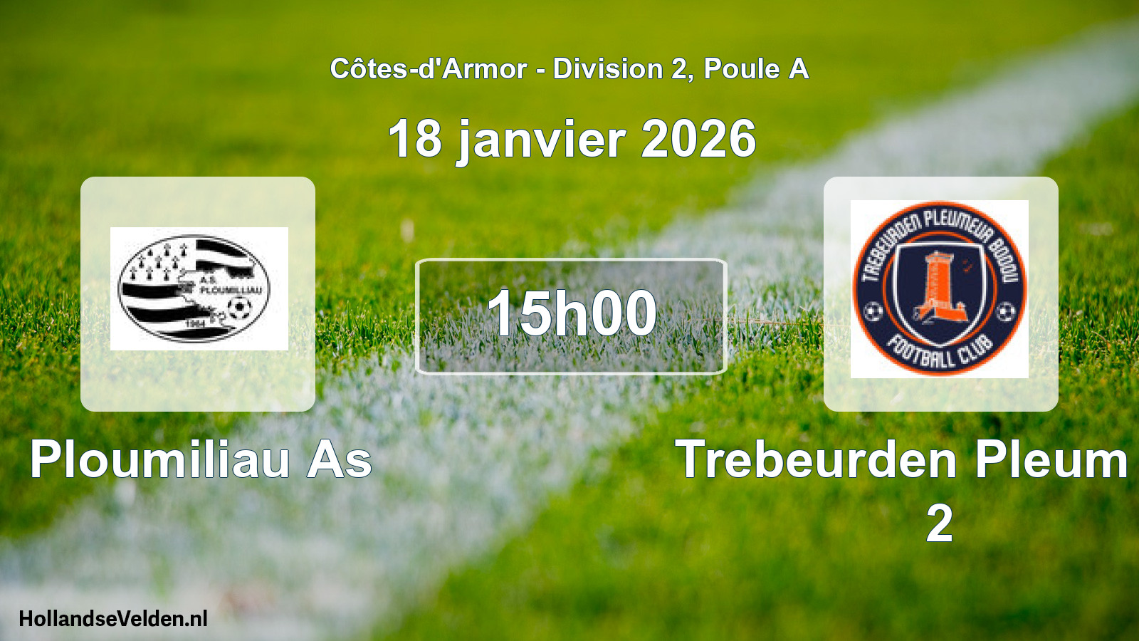 Geplande wedstrijd: Ploumiliau As - Trebeurden Pleum Fc 2 (18 janvier 2026)