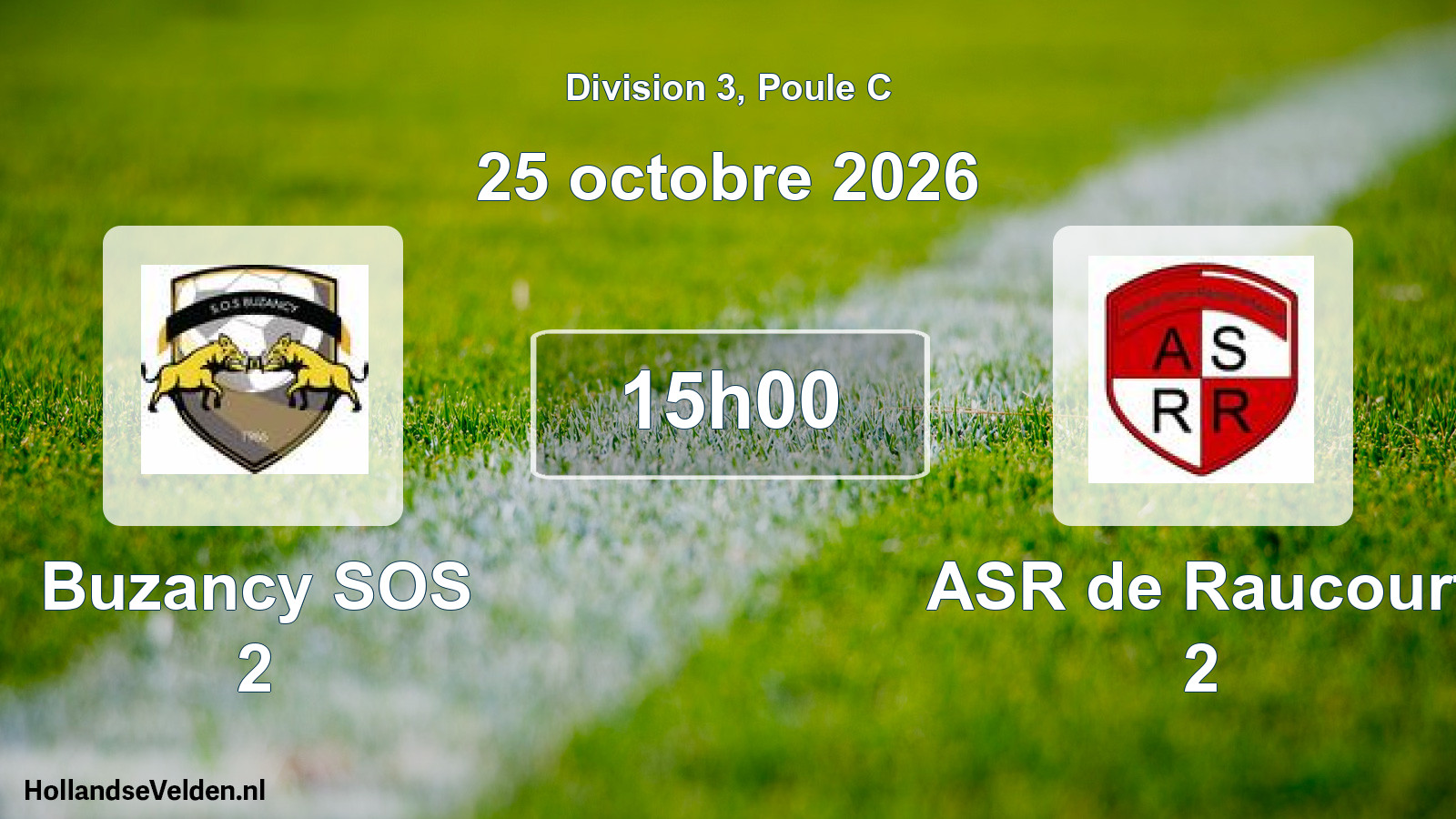 Match programmé: Buzancy SOS 2 - ASR de Raucourt 2 (25 octobre 2026)