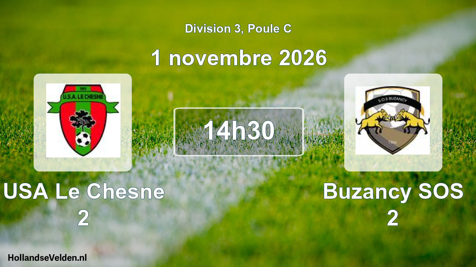 Match programmé: USA Le Chesne 2 - Buzancy SOS 2 (1 novembre 2026)
