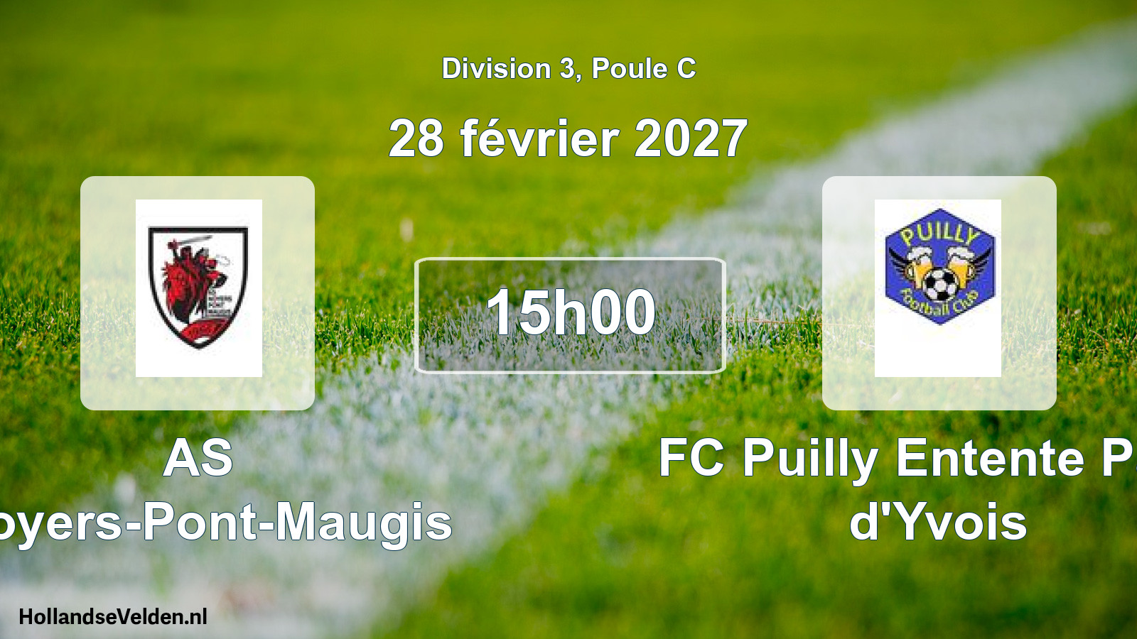 Match programmé: AS Noyers-Pont-Maugis - FC Puilly Entente Pays d'Yvois (28 février 2027)