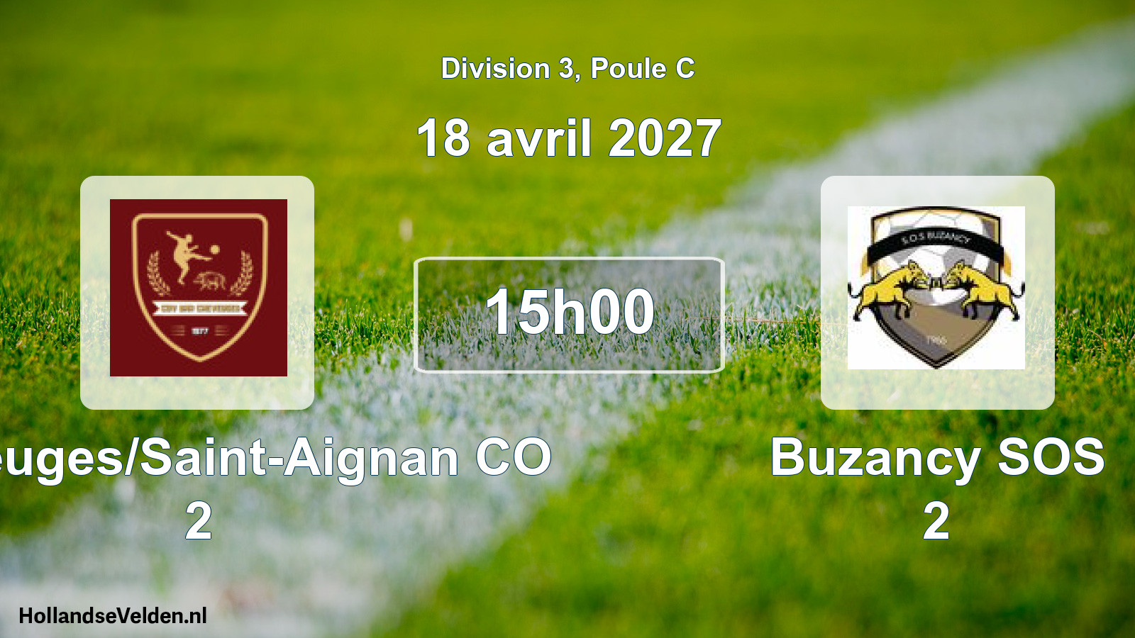 Match programmé: Cheveuges/Saint-Aignan CO 2 - Buzancy SOS 2 (18 avril 2027)
