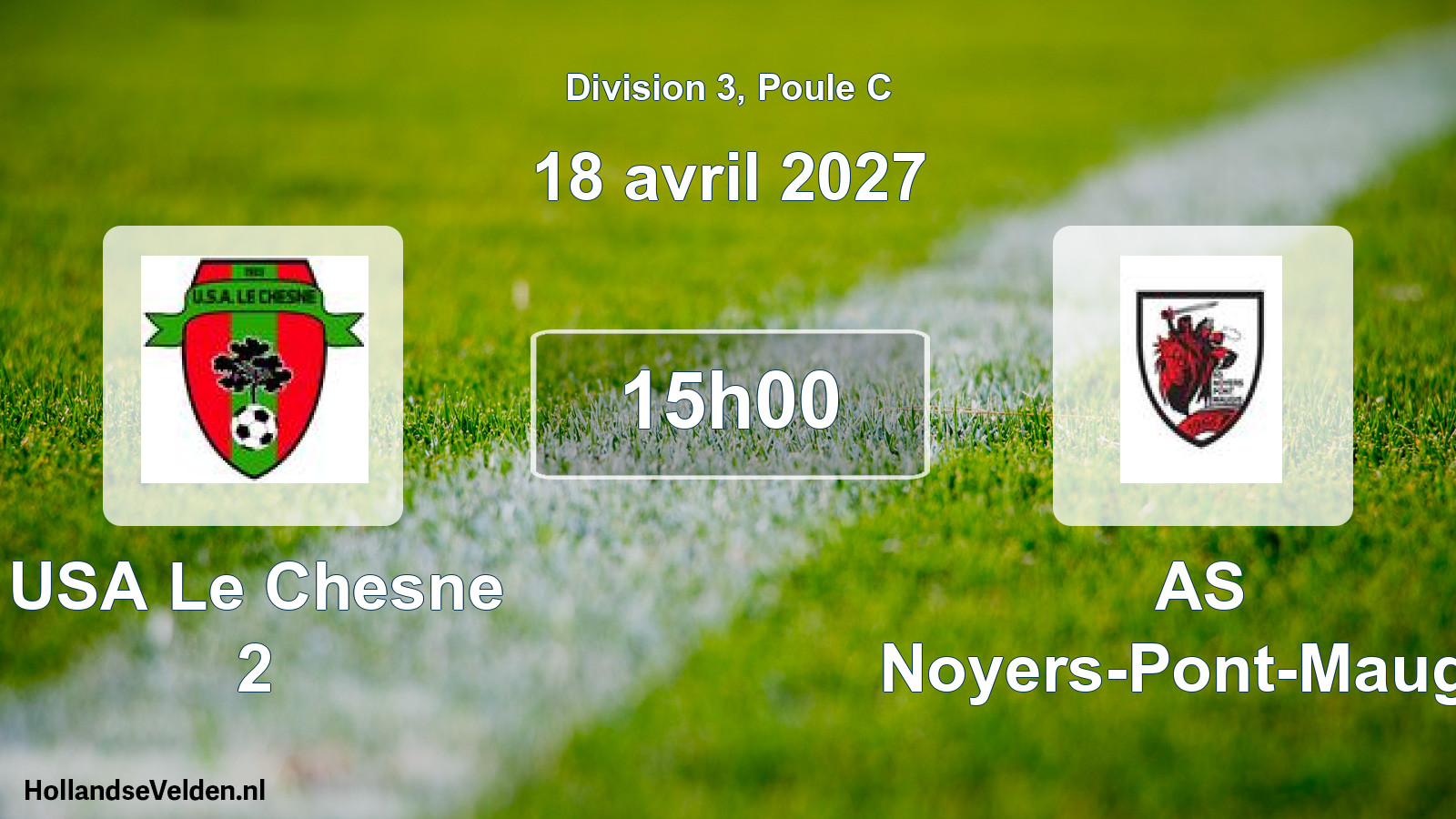 Match programmé: USA Le Chesne 2 - AS Noyers-Pont-Maugis (18 avril 2027)