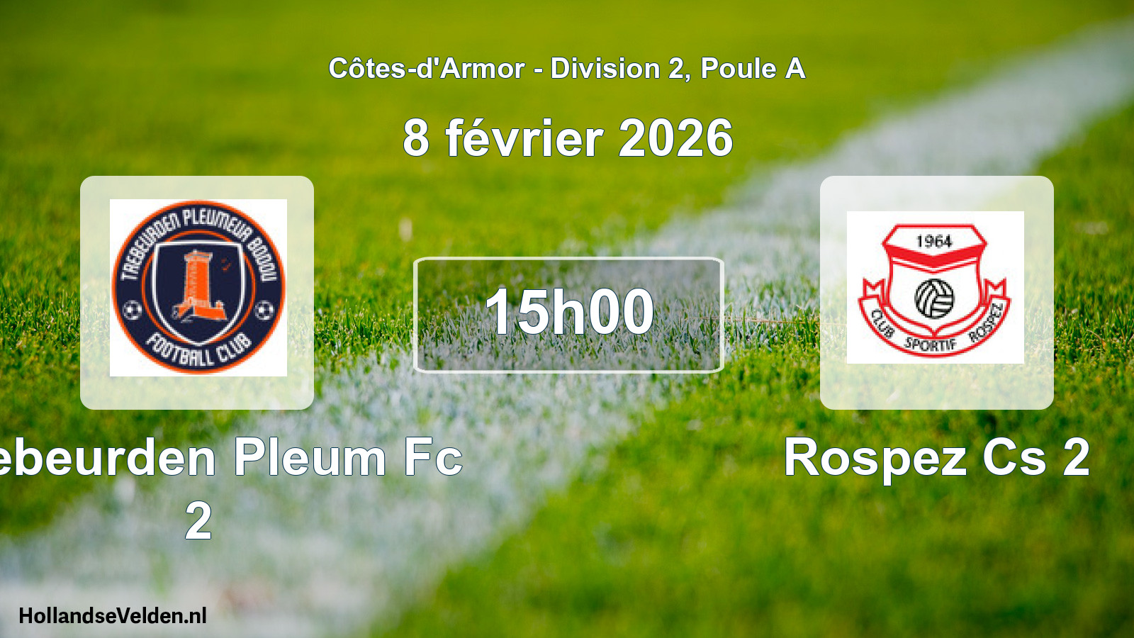 Geplande wedstrijd: Trebeurden Pleum Fc 2 - Rospez Cs 2 (8 februari 2026)
