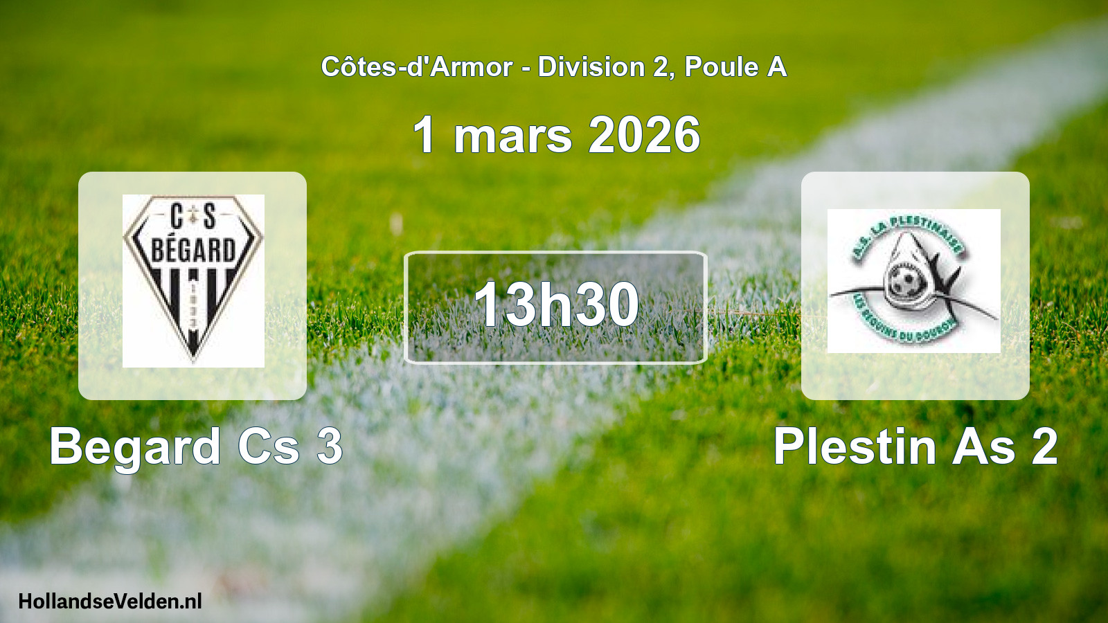 Scheduled Match: Begard Cs 3 - Plestin As 2 (1 March 2026)