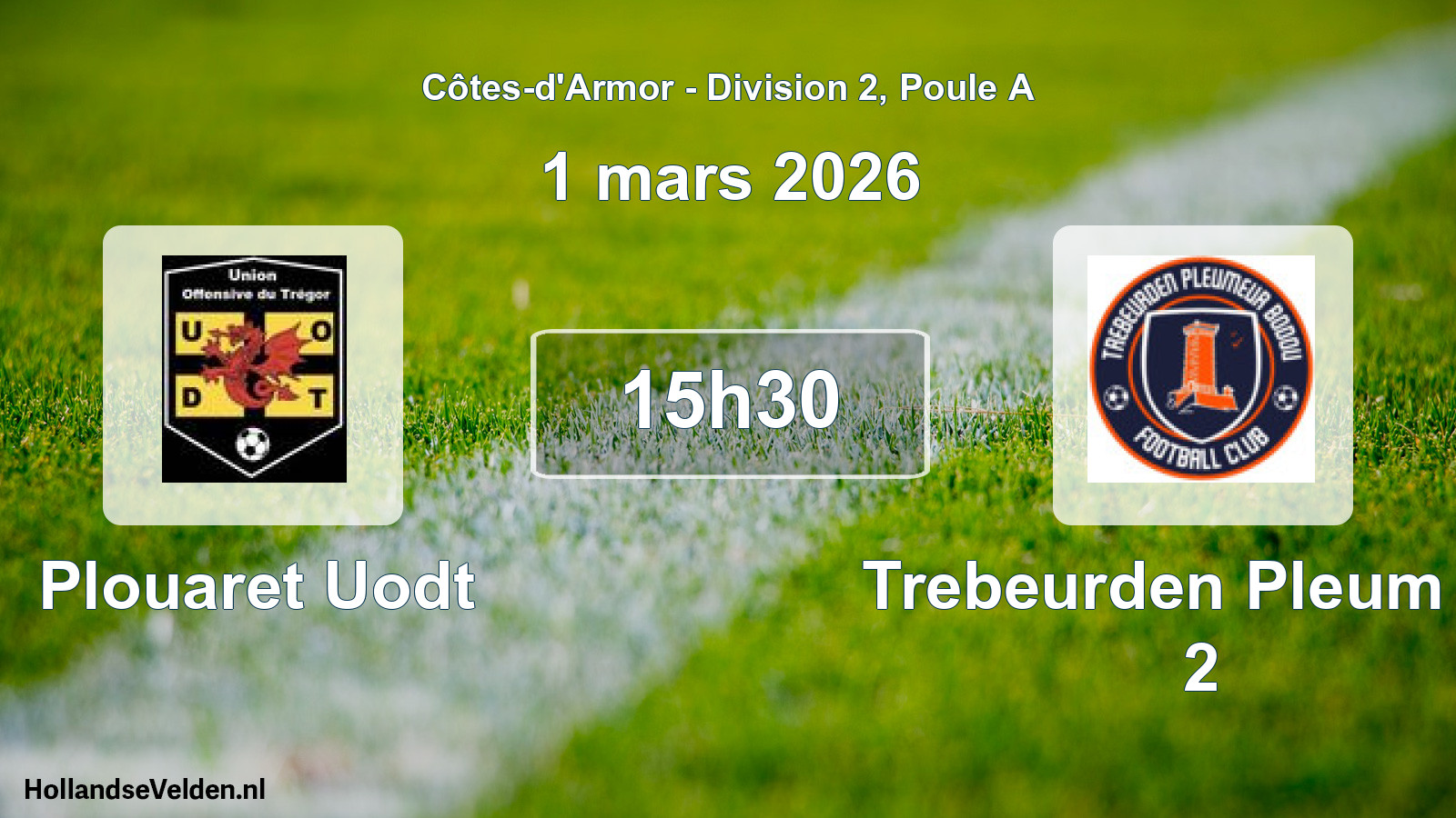 Geplande wedstrijd: Plouaret Uodt - Trebeurden Pleum Fc 2 (1 mars 2026)