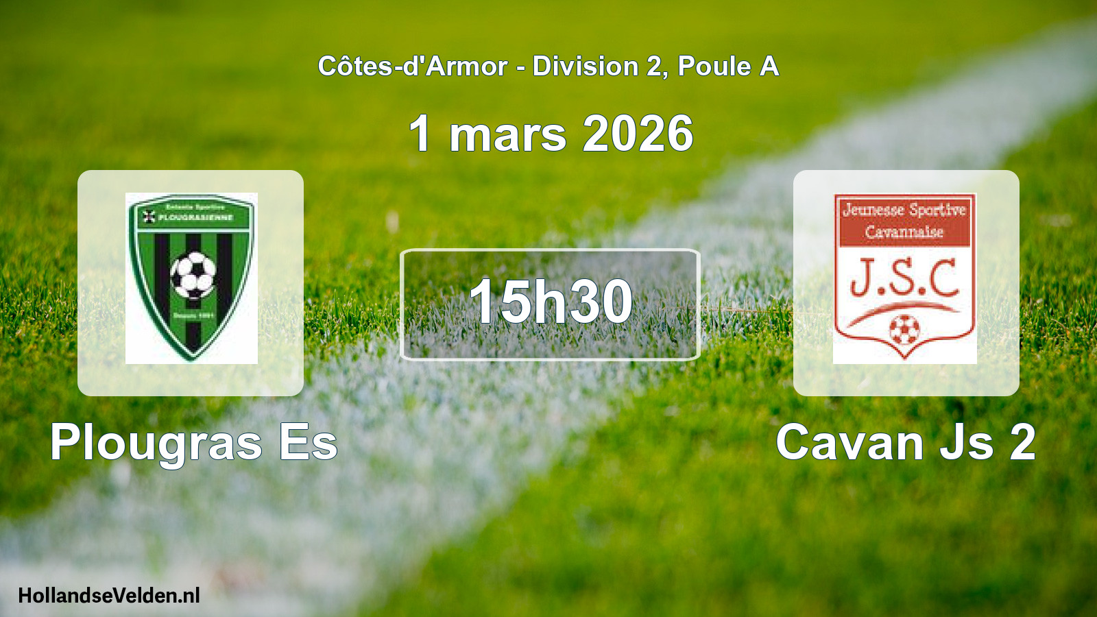 Geplande wedstrijd: Plougras Es - Cavan Js 2 (1 mars 2026)