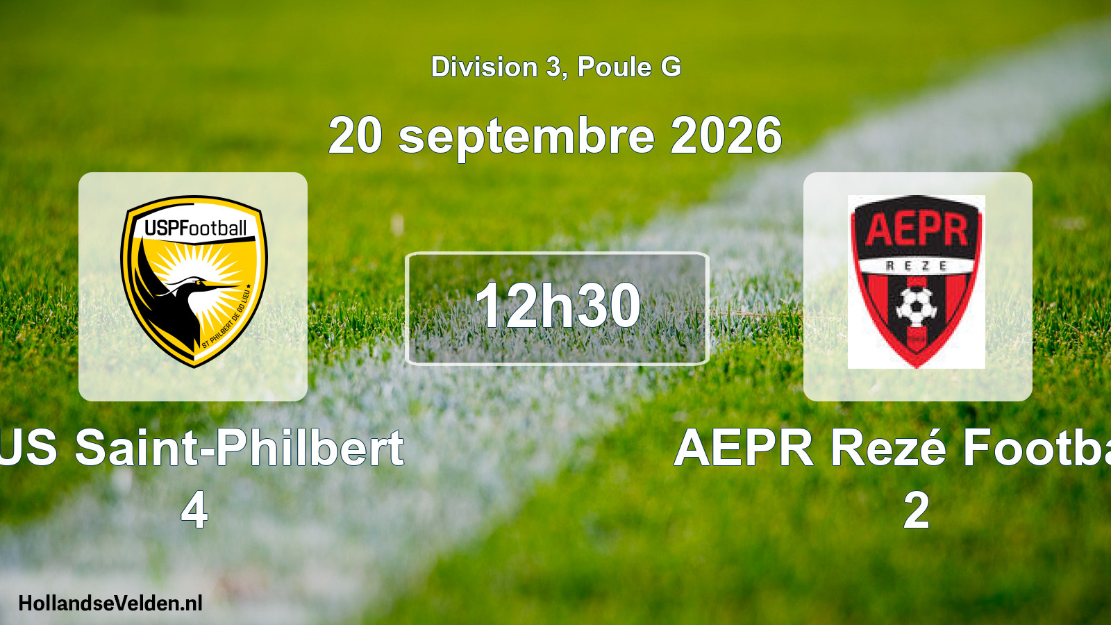 Scheduled Match: US Saint-Philbert 4 - AEPR Rezé Football 2 (20 September 2026)