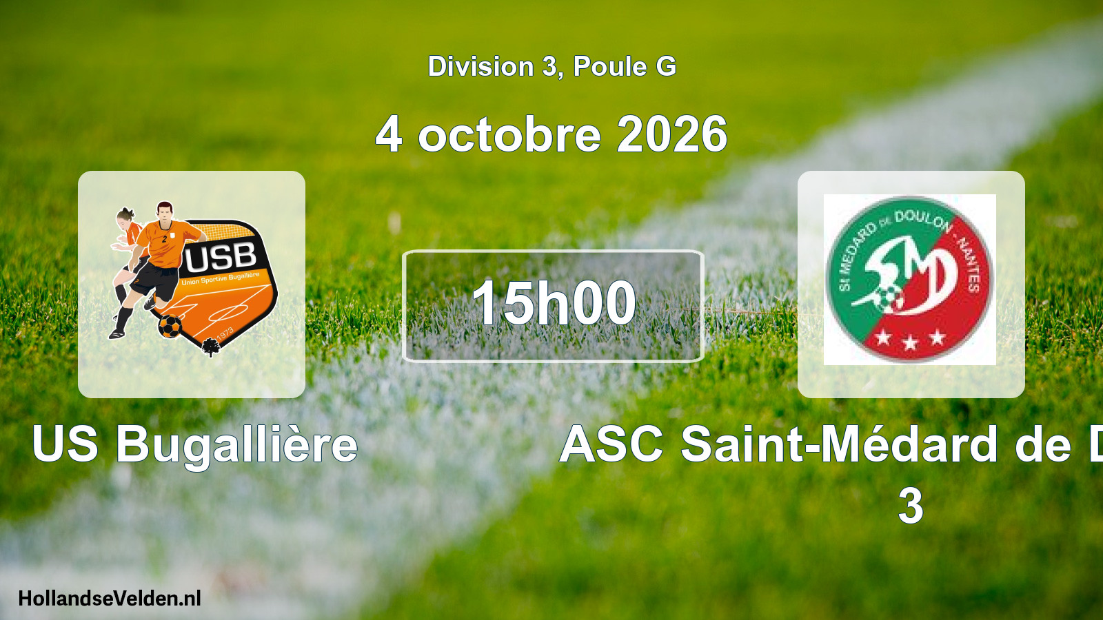 Scheduled Match: US Bugallière - ASC Saint-Médard de Doulon 3 (4 October 2026)