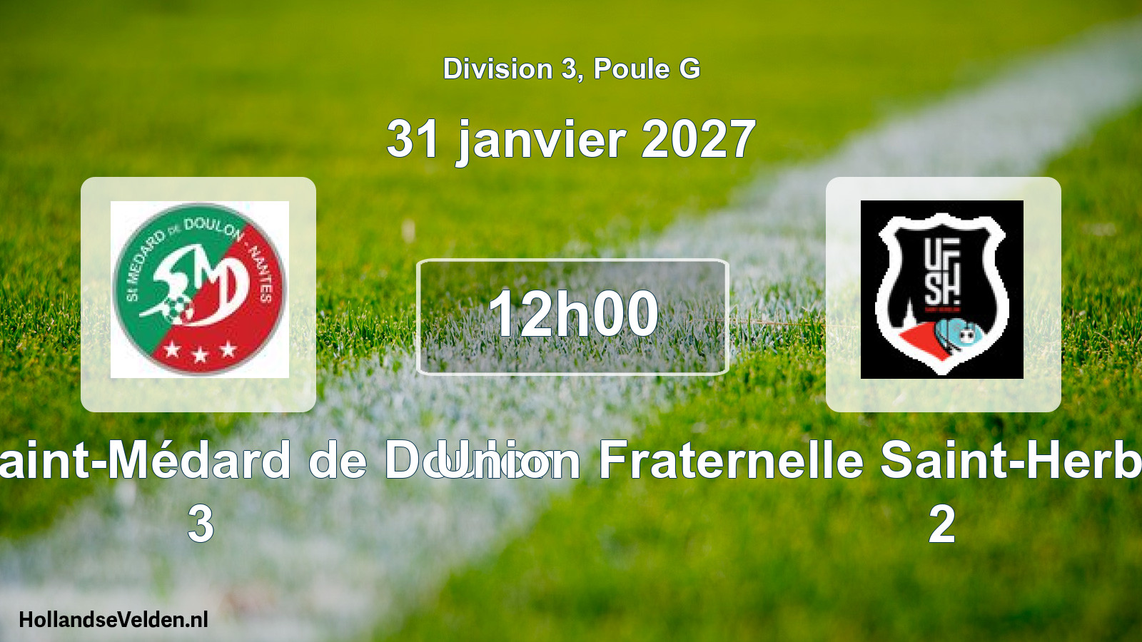 Scheduled Match: ASC Saint-Médard de Doulon 3 - Union Fraternelle Saint-Herblain Football 2 (31 January 2027)