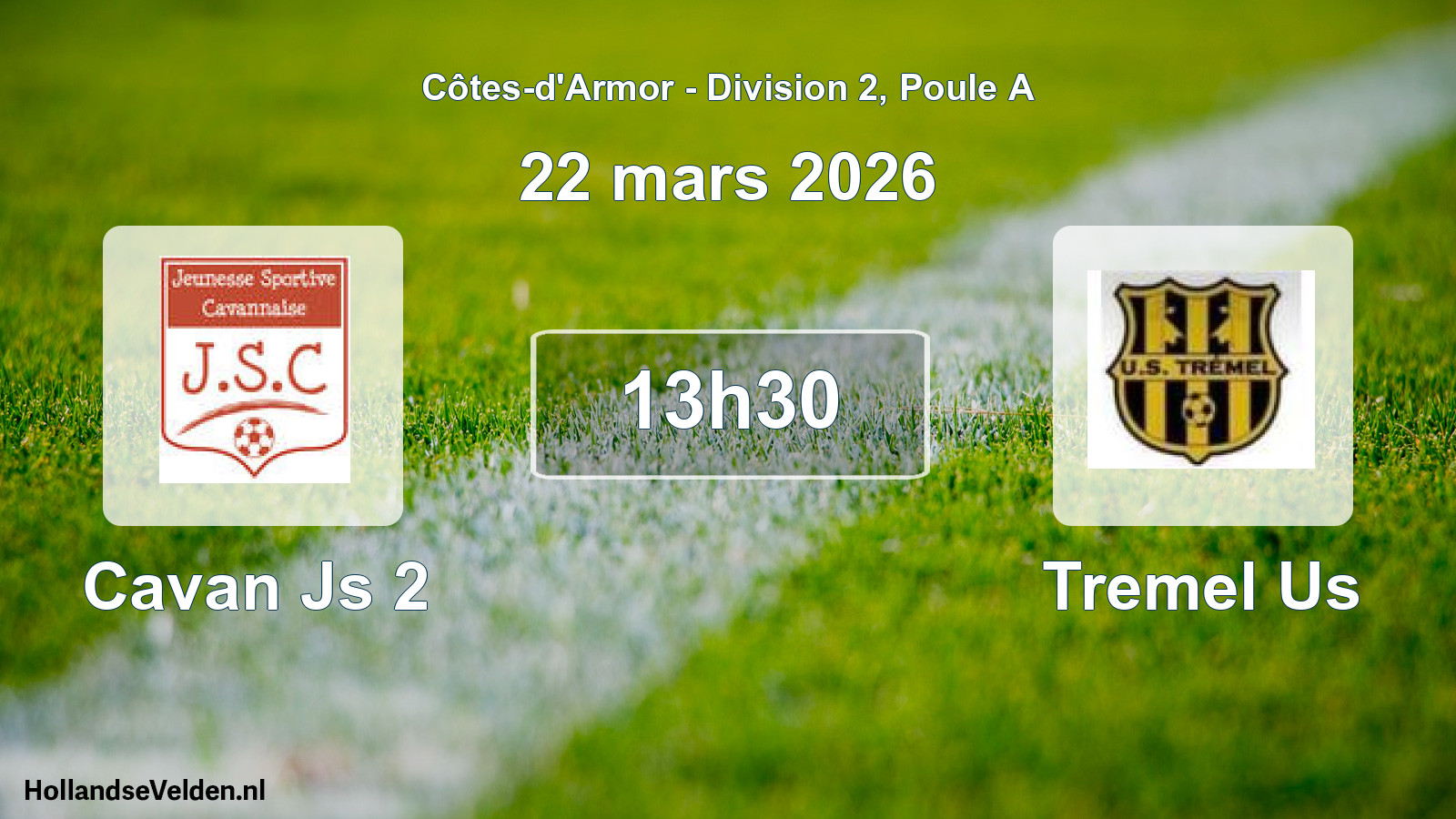 Geplande wedstrijd: Cavan Js 2 - Tremel Us (22 maart 2026)