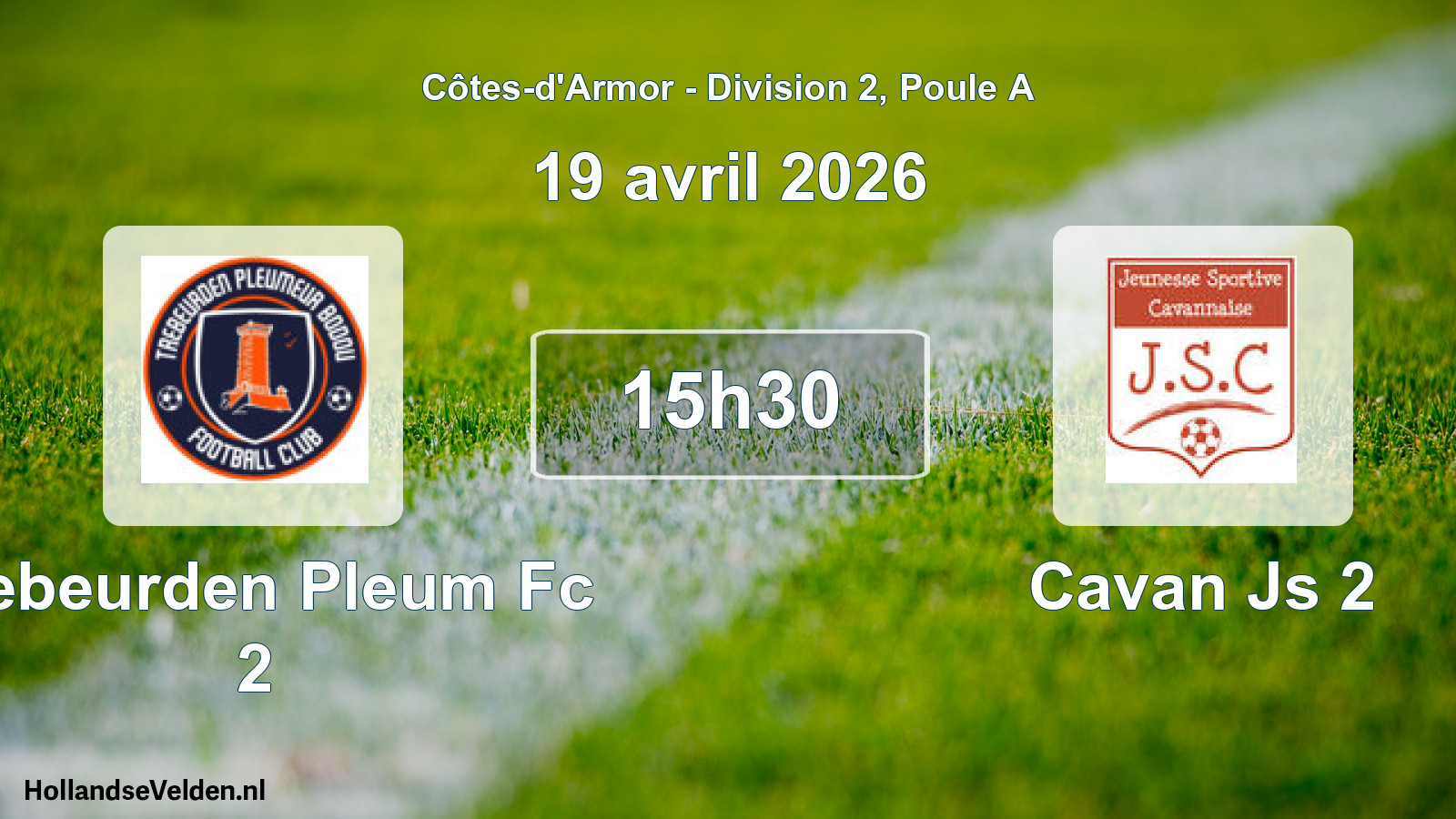 Geplande wedstrijd: Trebeurden Pleum Fc 2 - Cavan Js 2 (19 avril 2026)