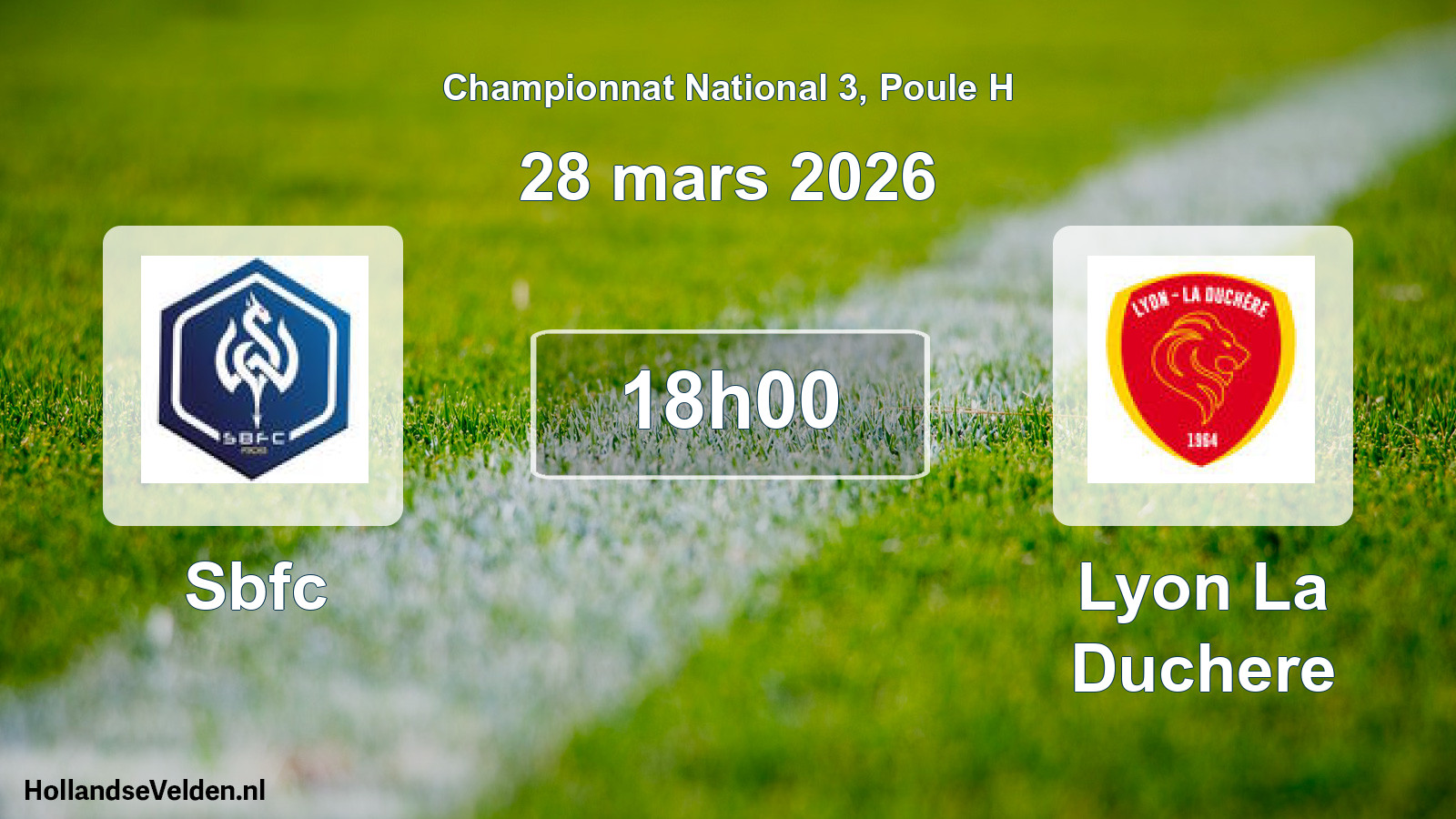 Geplande wedstrijd: Sbfc - Lyon La Duchere (28 mars 2026)