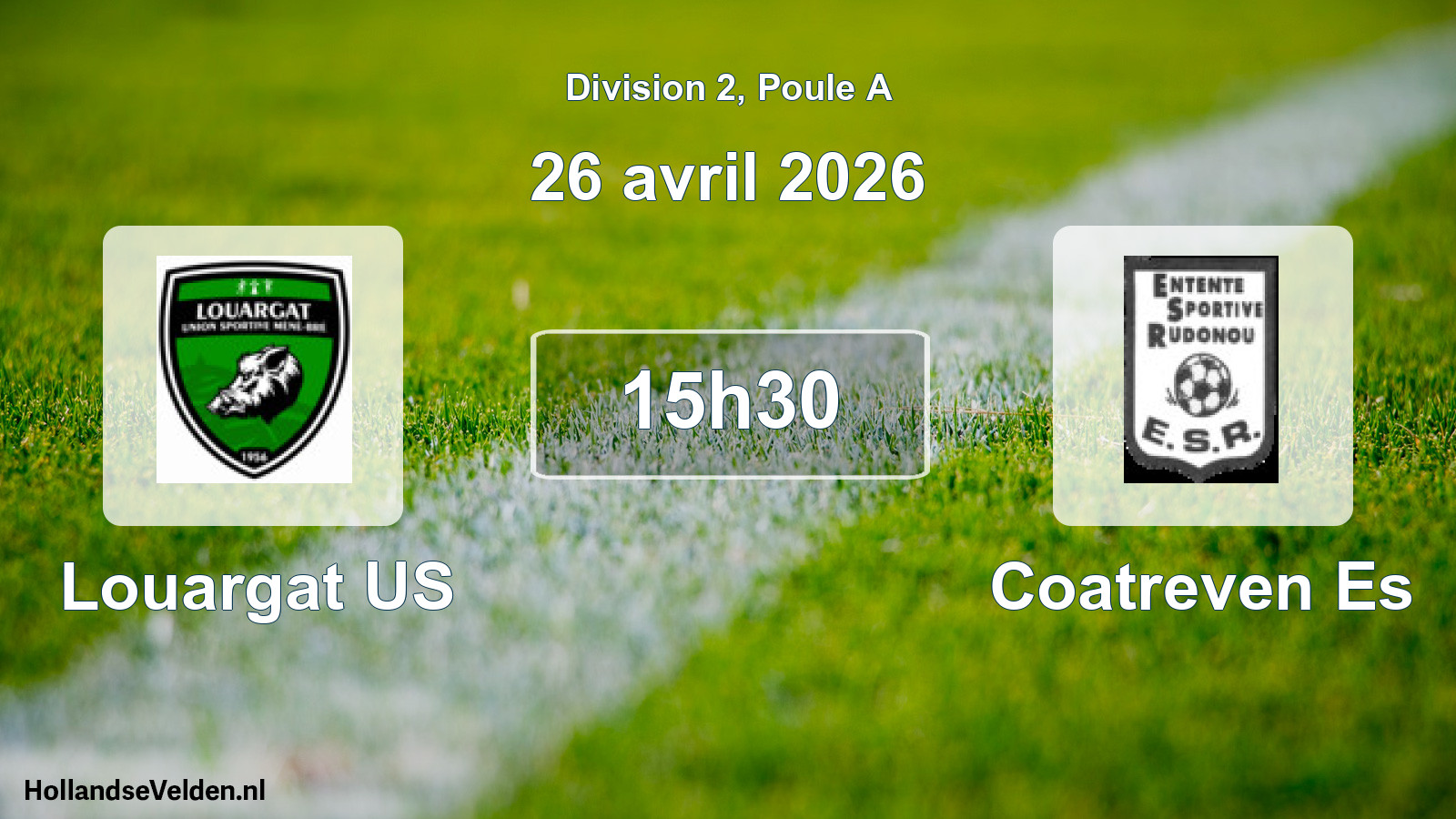 Match programmé: Louargat US - Coatreven Es (26 avril 2026)