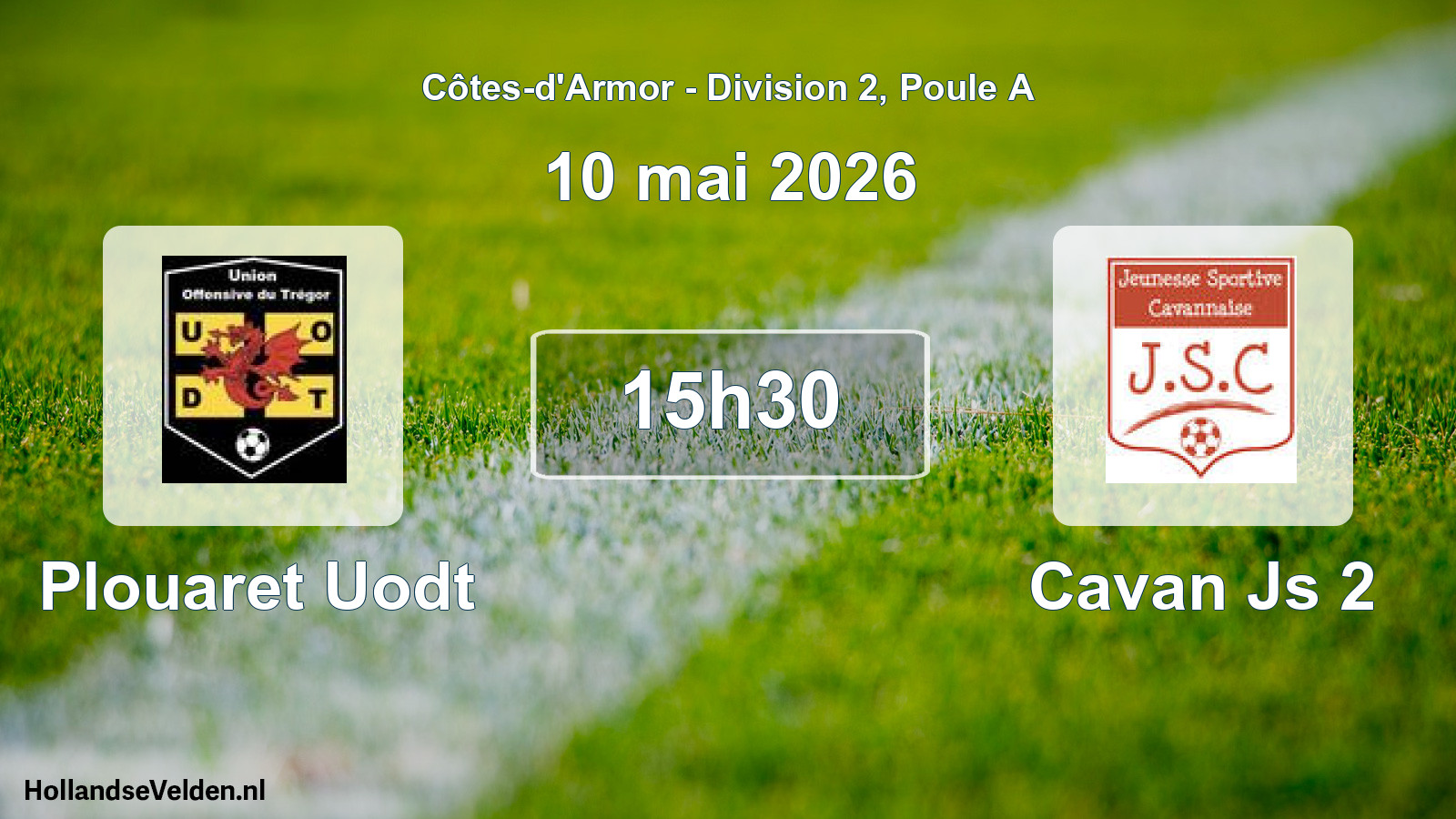 Geplande wedstrijd: Plouaret Uodt - Cavan Js 2 (10 mei 2026)