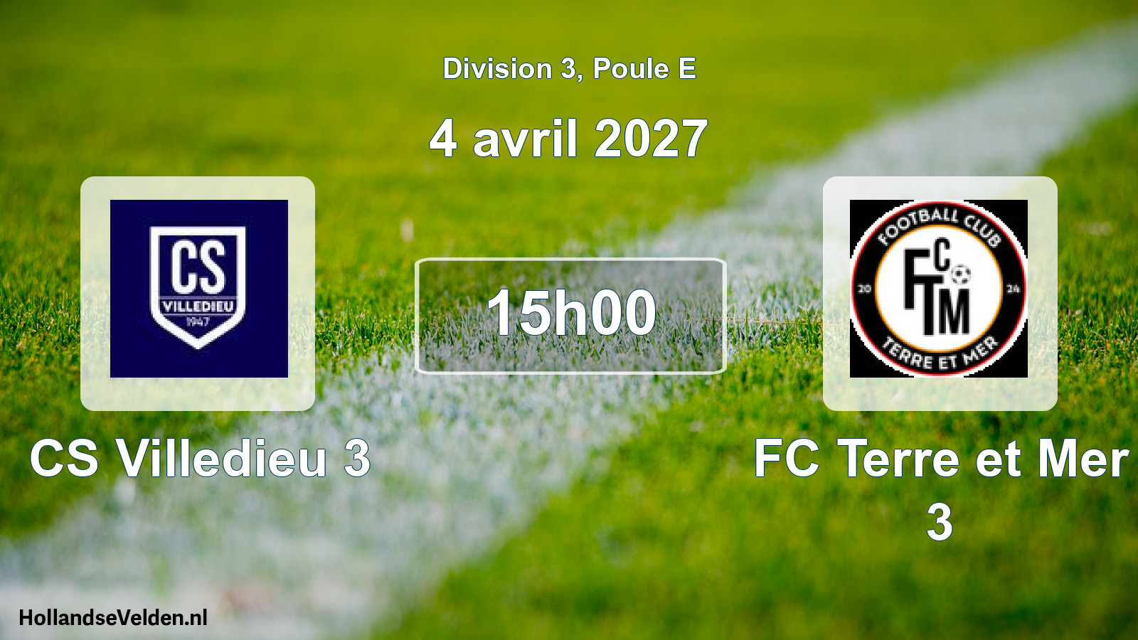 Geplande wedstrijd: CS Villedieu 3 - FC Terre et Mer 3 (4 april 2027)