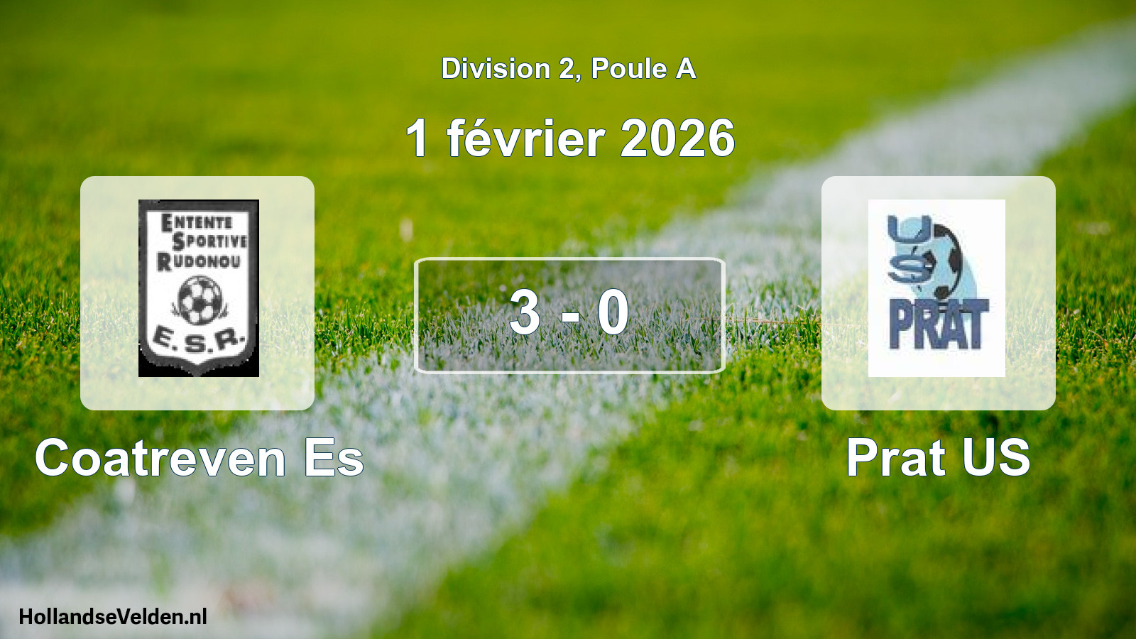 Total number of matches played: Coatreven Es - Prat US 3 - 0 (1 February 2026)