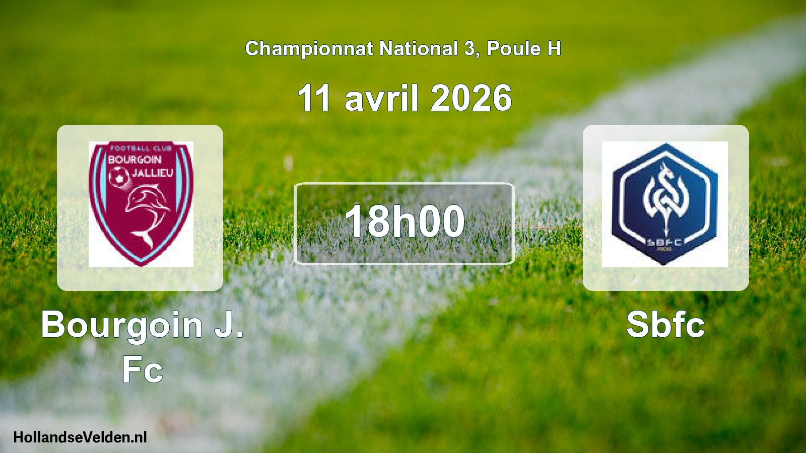 Geplande wedstrijd: Bourgoin J. Fc - Sbfc (11 april 2026)