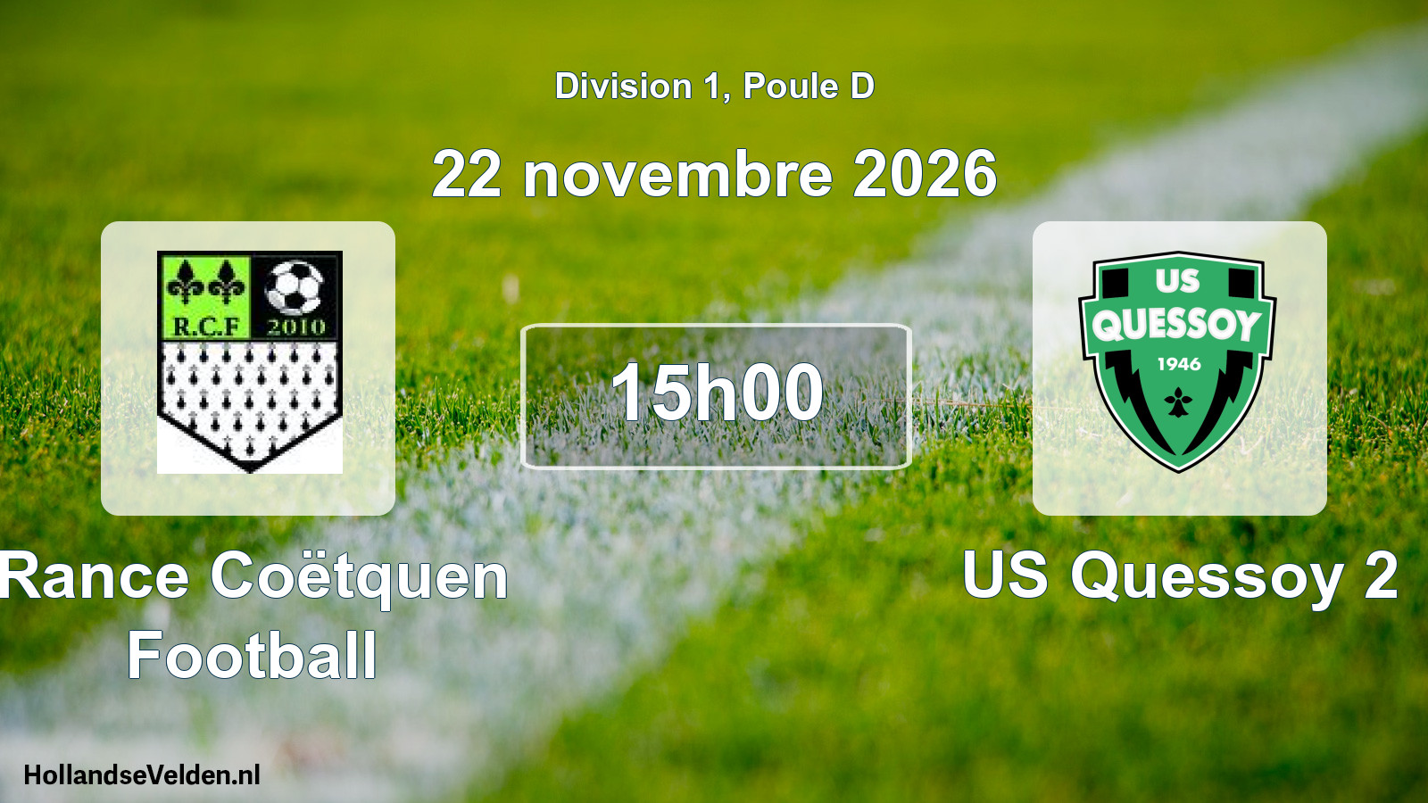 Scheduled Match: Rance Coëtquen Football - US Quessoy 2 (22 November 2026)