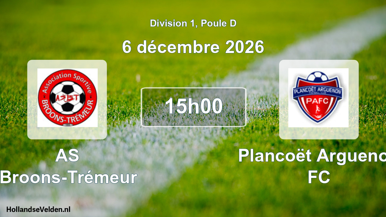 Scheduled Match: AS Broons-Trémeur - Plancoët Arguenon FC (6 December 2026)