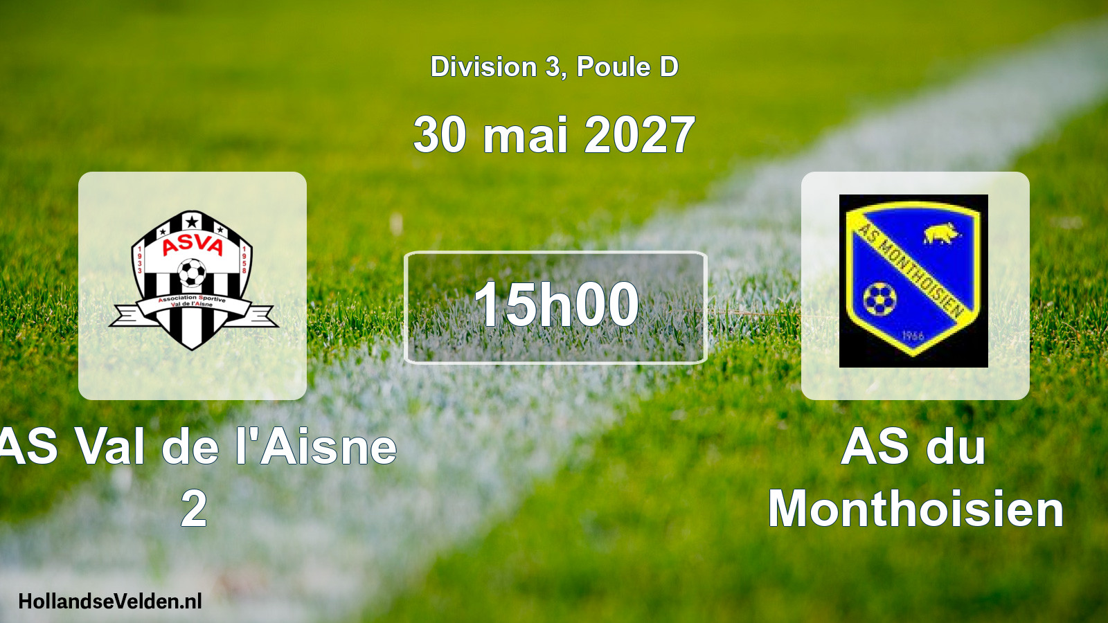 Match programmé: AS Val de l'Aisne 2 - AS du Monthoisien (30 mai 2027)