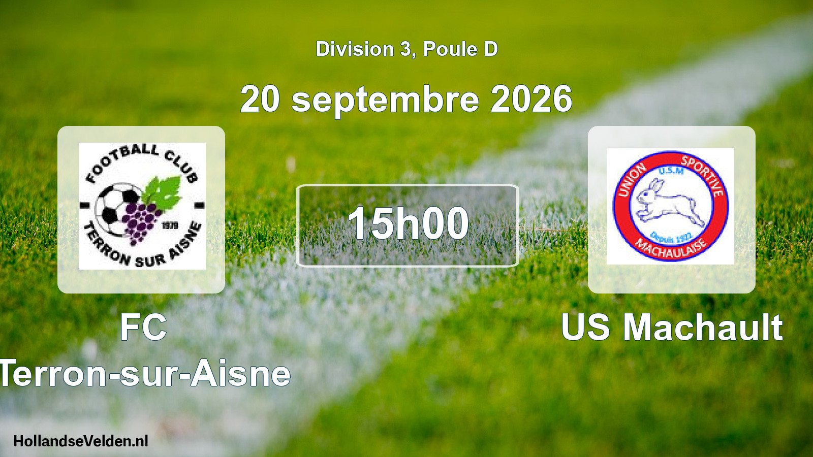 Match programmé: FC Terron-sur-Aisne - US Machault (20 septembre 2026)