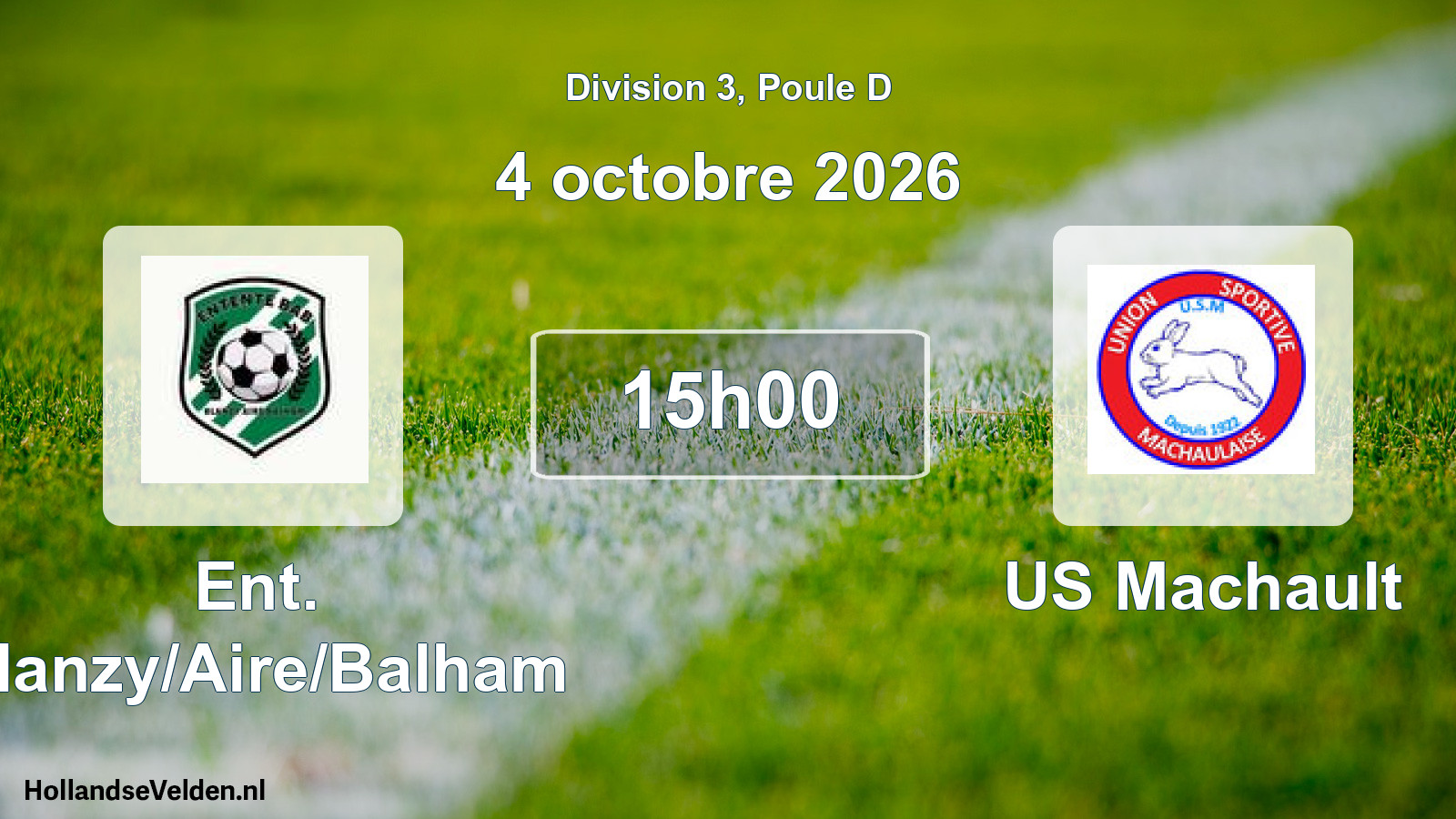Match programmé: Ent. Blanzy/Aire/Balham - US Machault (4 octobre 2026)