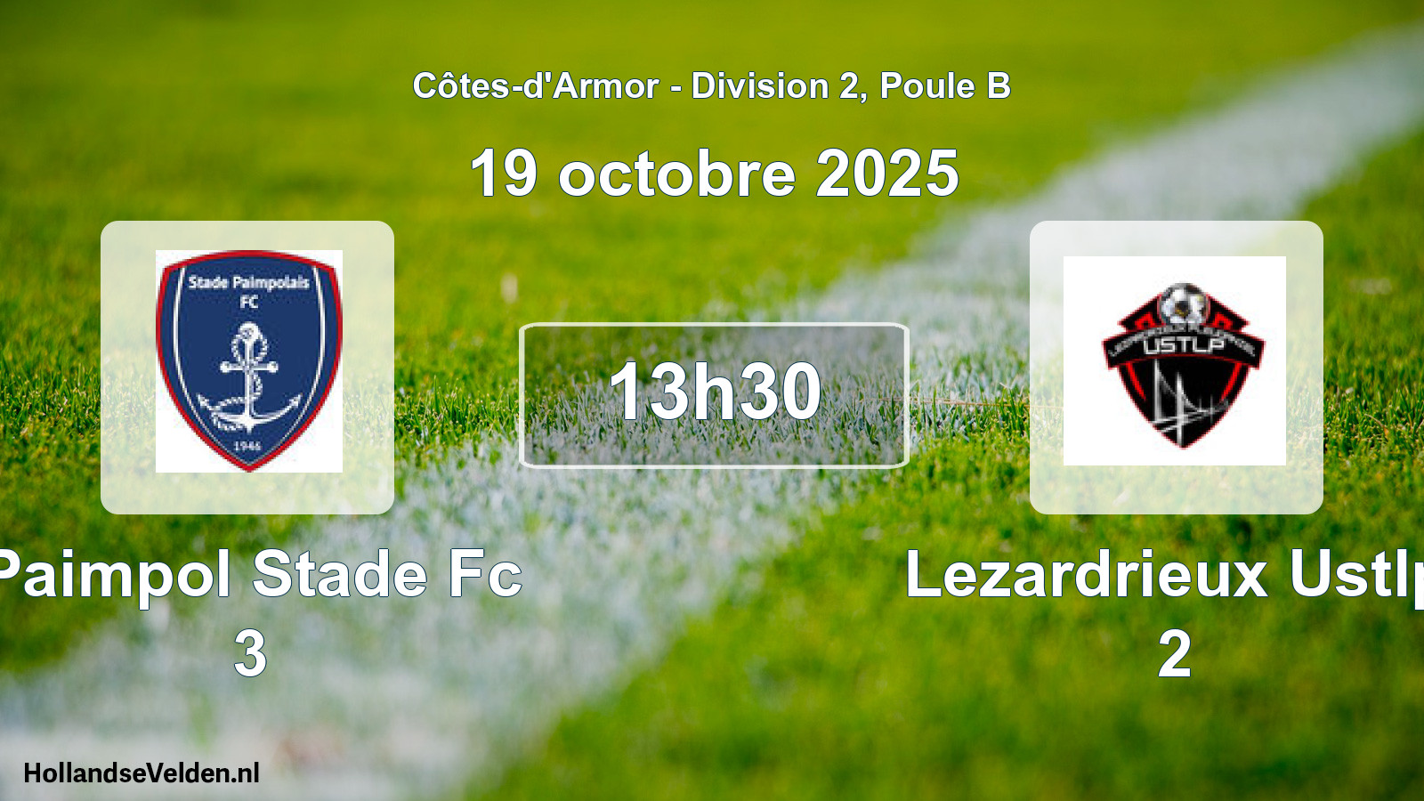 Scheduled Match: Paimpol Stade Fc 3 - Lezardrieux Ustlp 2 (19 October 2025)
