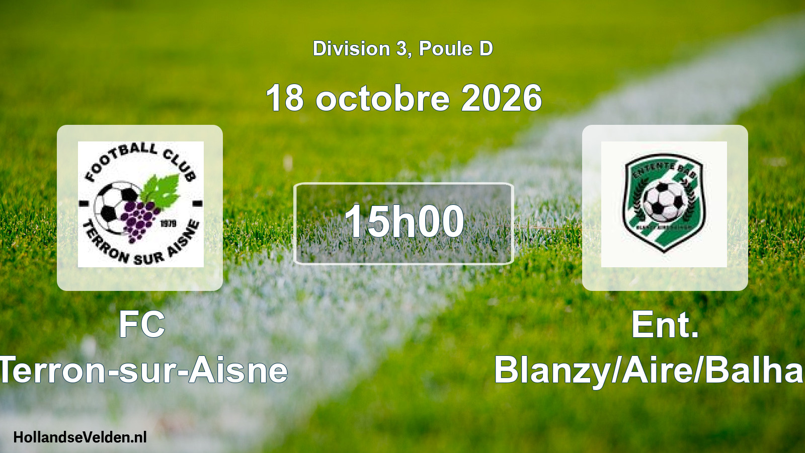 Match programmé: FC Terron-sur-Aisne - Ent. Blanzy/Aire/Balham (18 octobre 2026)