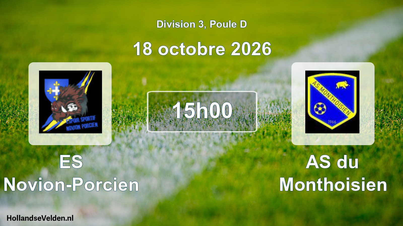 Match programmé: ES Novion-Porcien - AS du Monthoisien (18 octobre 2026)