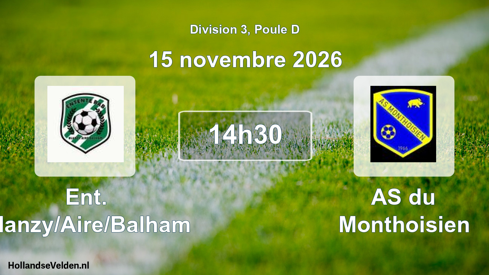 Match programmé: Ent. Blanzy/Aire/Balham - AS du Monthoisien (15 novembre 2026)