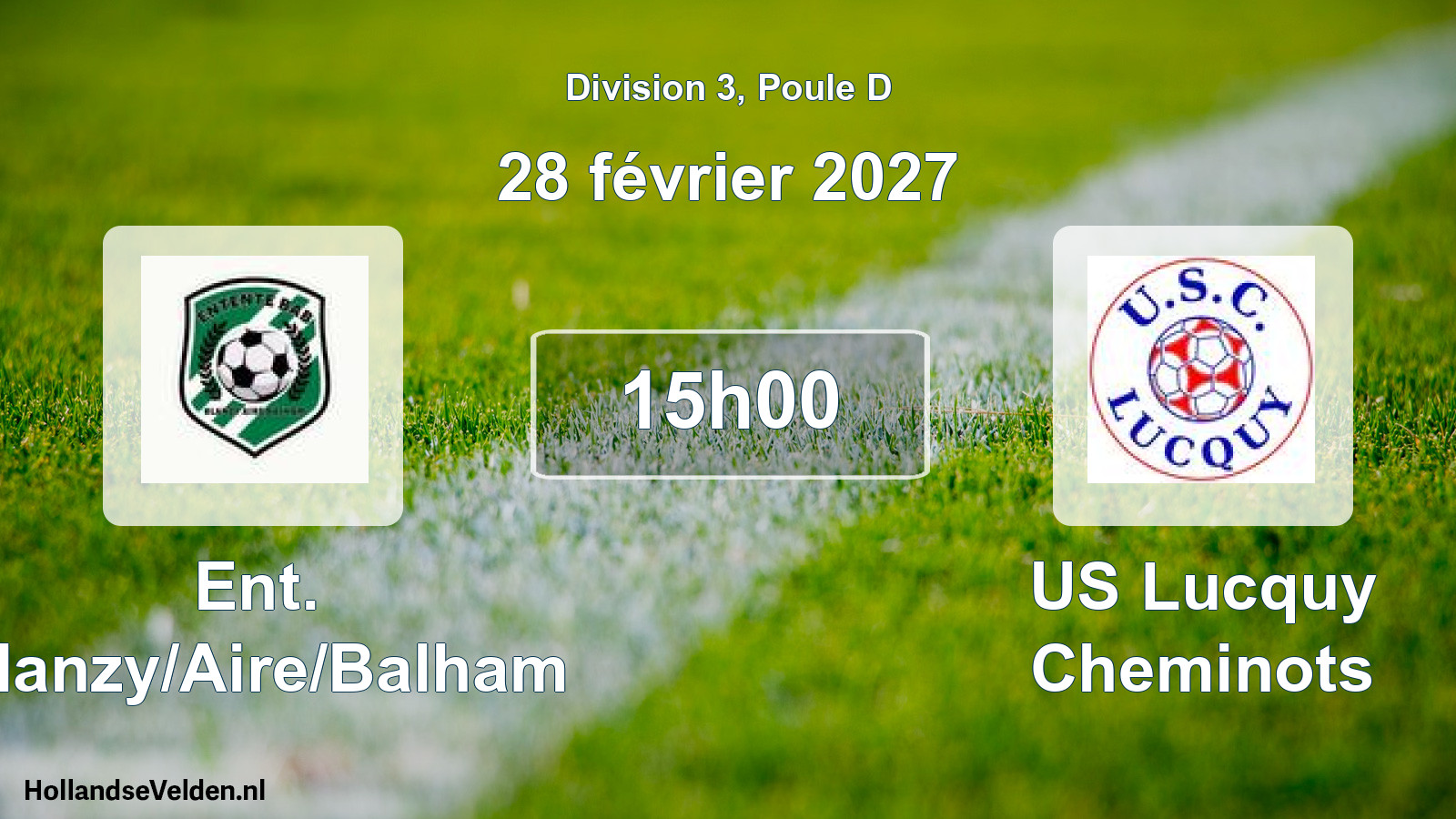 Match programmé: Ent. Blanzy/Aire/Balham - US Lucquy Cheminots (28 février 2027)