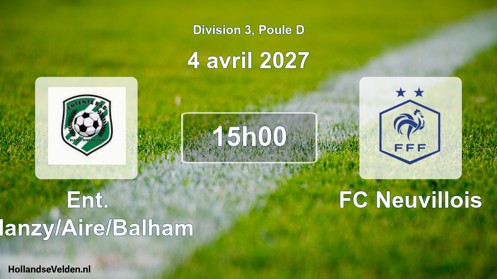 Match programmé: Ent. Blanzy/Aire/Balham - FC Neuvillois (4 avril 2027)