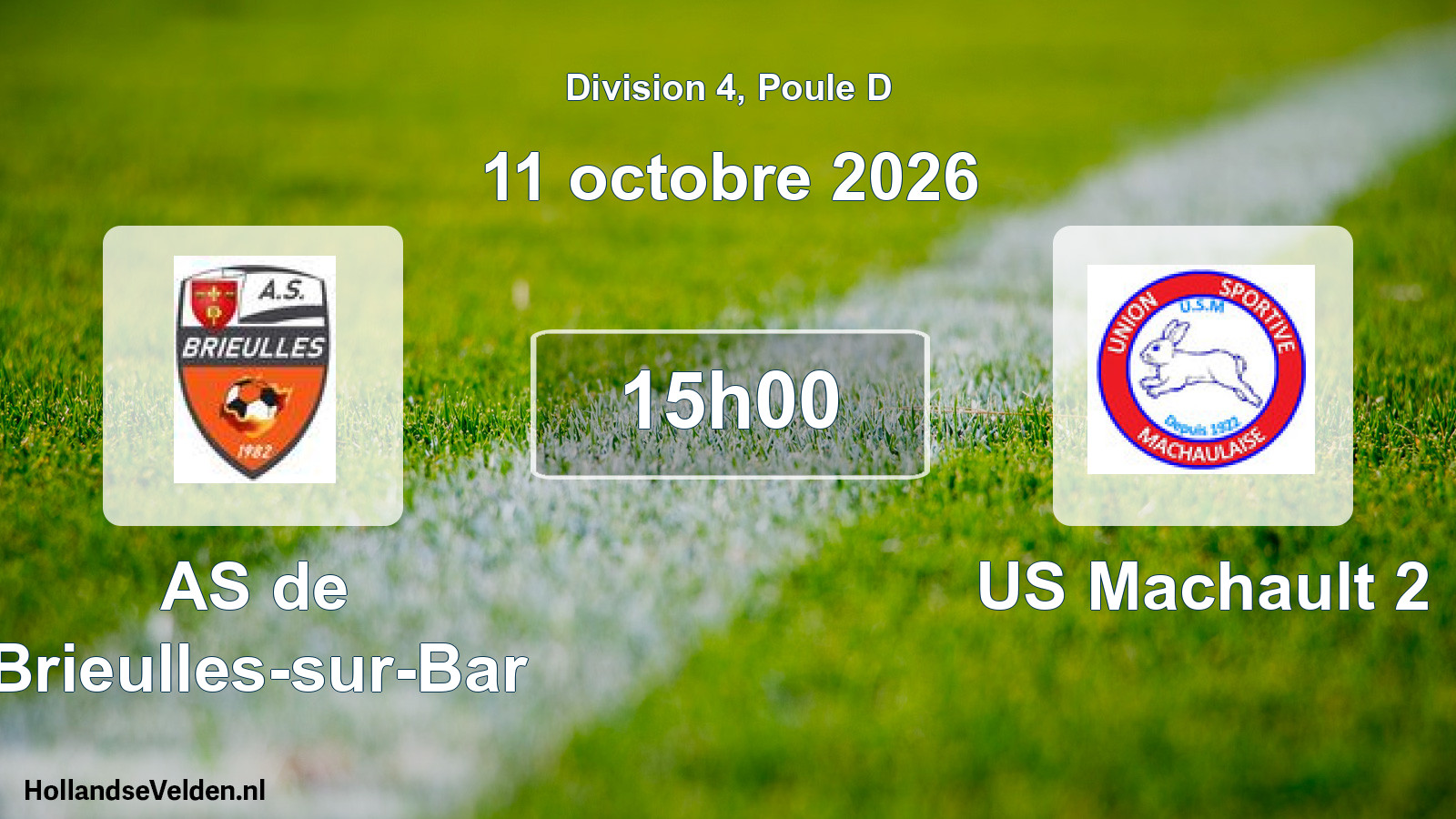 Match programmé: AS de Brieulles-sur-Bar - US Machault 2 (11 octobre 2026)