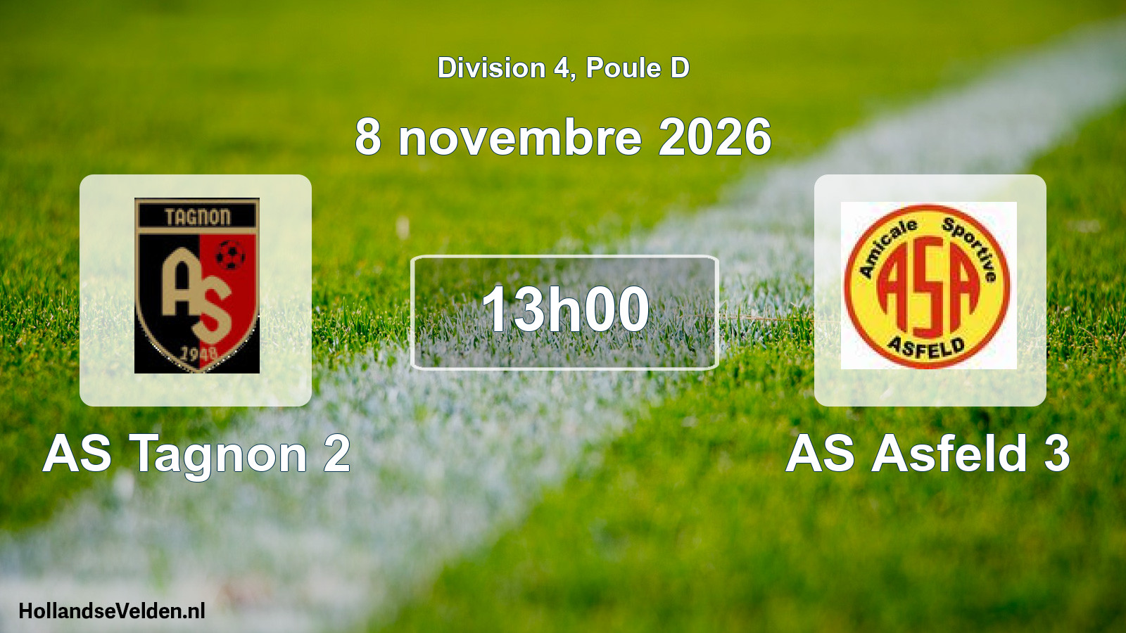 Geplande wedstrijd: AS Tagnon 2 - AS Asfeld 3 (8 november 2026)