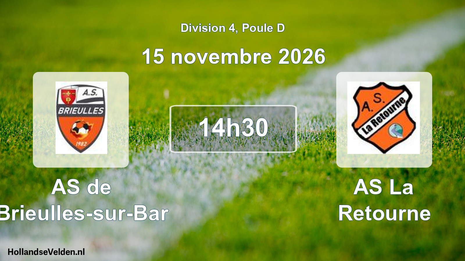Match programmé: AS de Brieulles-sur-Bar - AS La Retourne (15 novembre 2026)