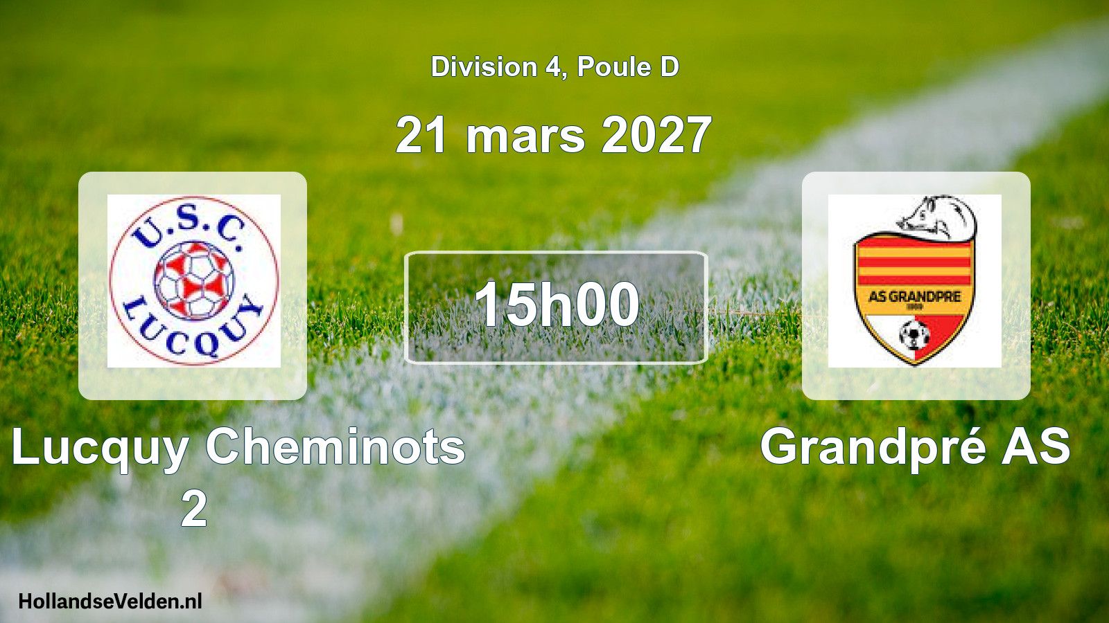 Match programmé: US Lucquy Cheminots 2 - Grandpré AS (21 mars 2027)