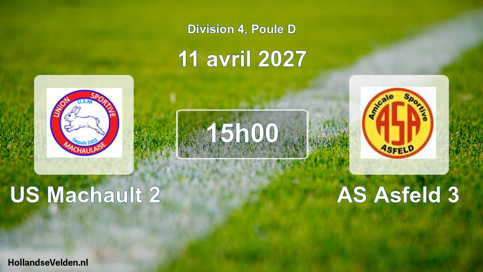 Match programmé: US Machault 2 - AS Asfeld 3 (11 avril 2027)