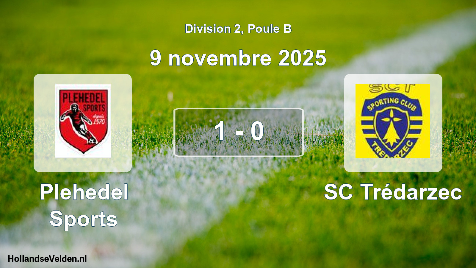 Gespeelde wedstrijd: Plehedel Sports - SC Trédarzec 1 - 0 (9 november 2025)