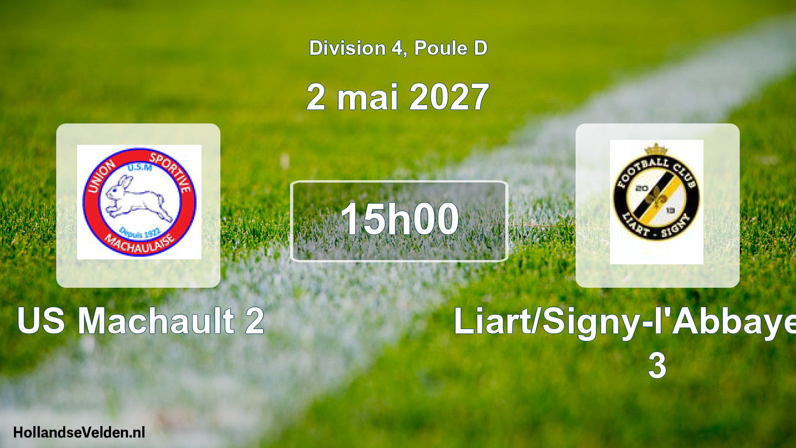 Match programmé: US Machault 2 - Liart/Signy-l'Abbaye FC 3 (2 mai 2027)