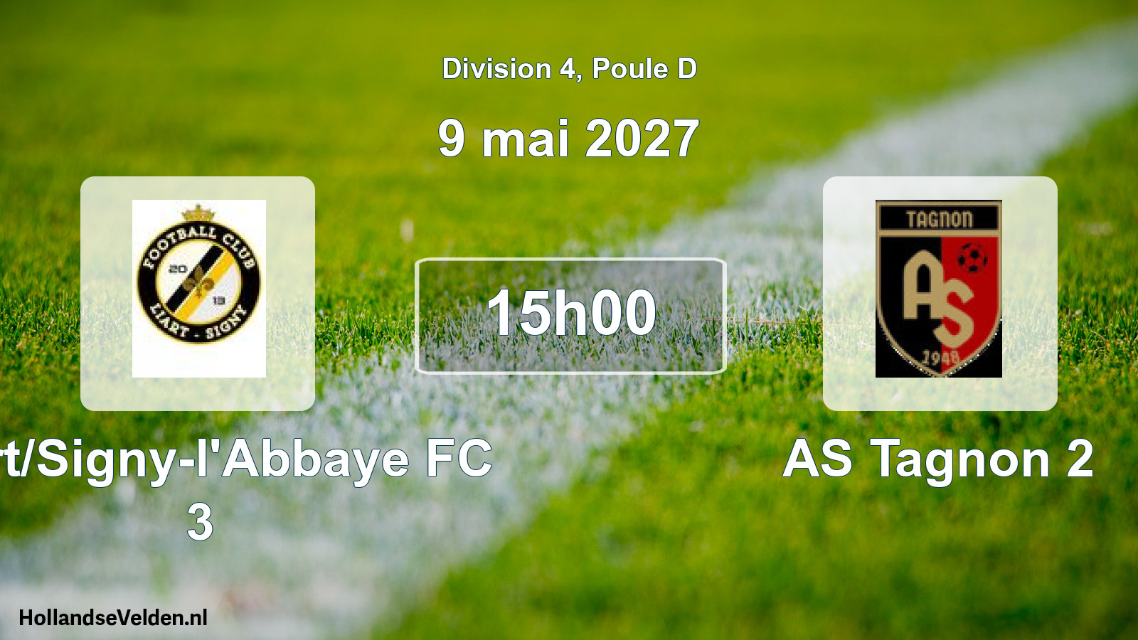 Match programmé: Liart/Signy-l'Abbaye FC 3 - AS Tagnon 2 (9 mai 2027)
