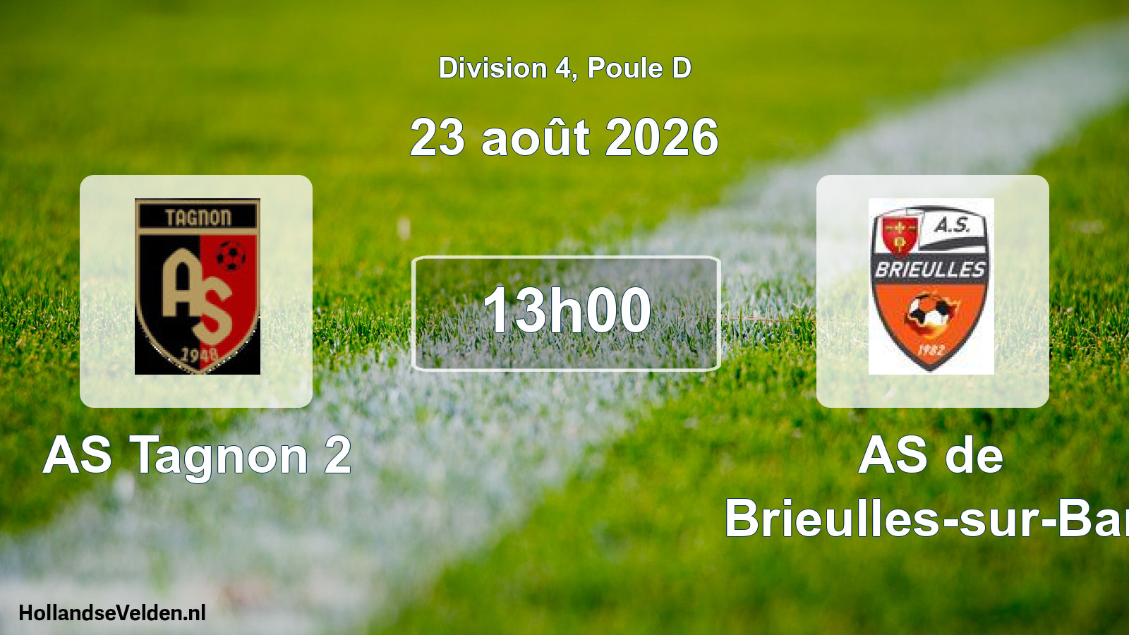 Scheduled Match: AS Tagnon 2 - AS de Brieulles-sur-Bar (23 August 2026)