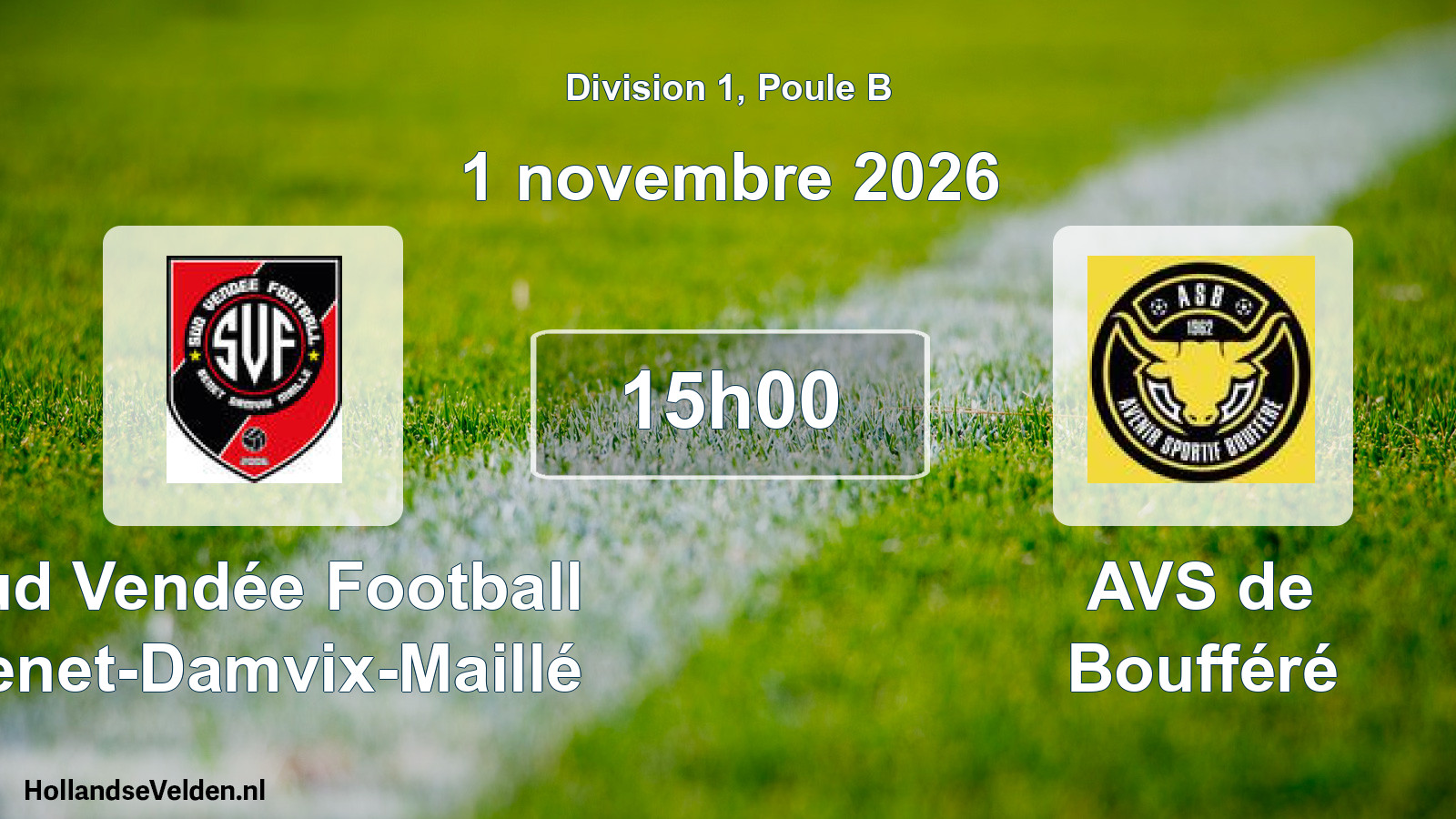 Scheduled Match: Sud Vendée Football Benet-Damvix-Maillé - AVS de Boufféré (1 November 2026)