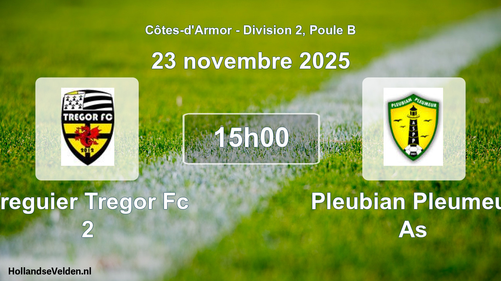 Scheduled Match: Treguier Tregor Fc 2 - Pleubian Pleumeur As (23 November 2025)